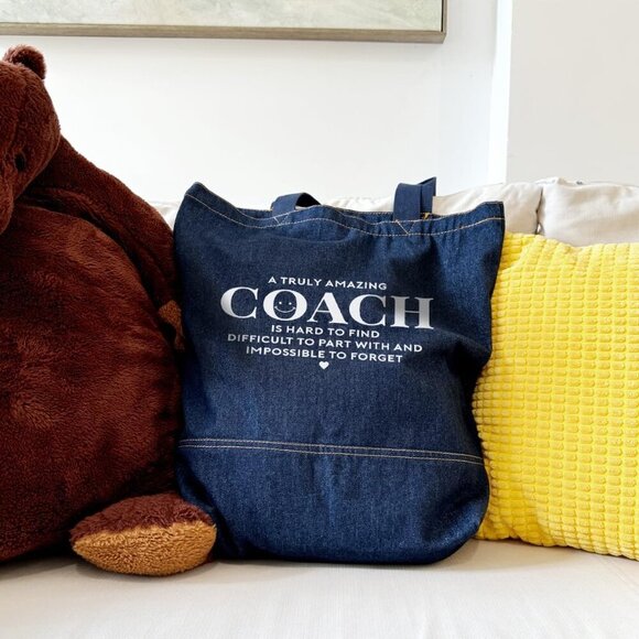 Denim Tote Bag, Amazing Coach Gifts Bag, Denim Handbags for Women, Casual Hobo T - Picture 6 of 7